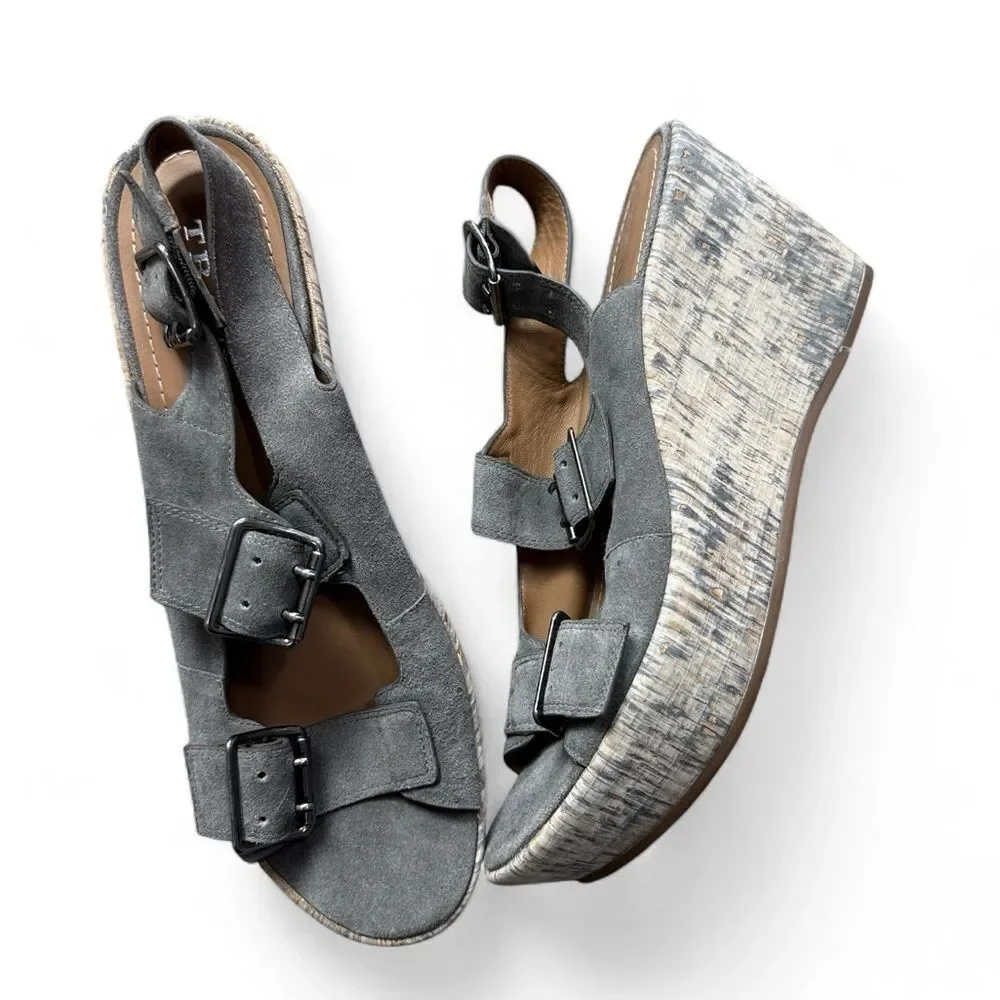 Track Gray Suede Wedge Patsy Wedge Sandals